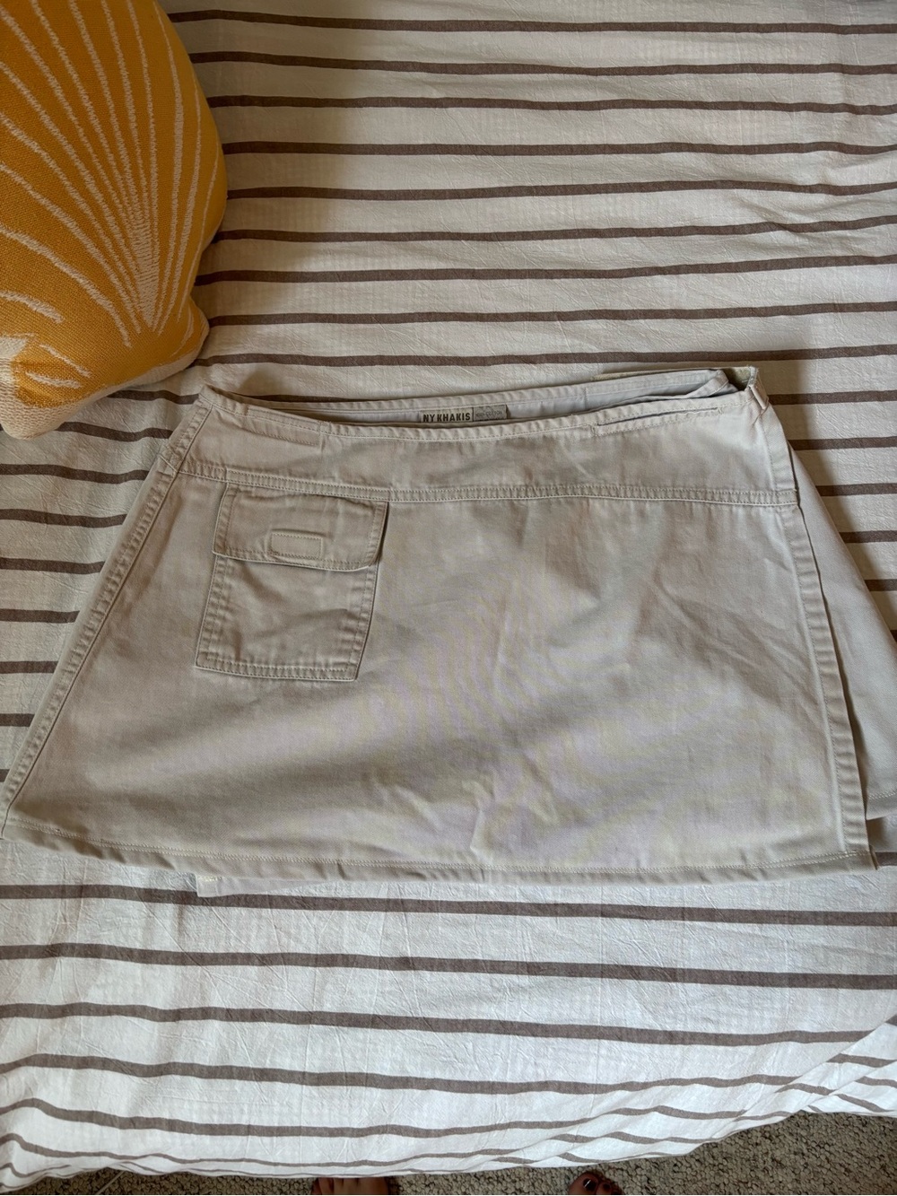 Vintage Khaki Adjustable Cargo Skirt, 100% Cotton